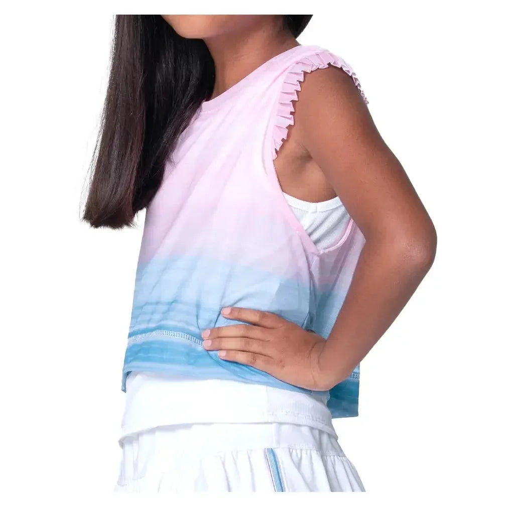 Girls' Linen Vision Tennis Tank Periwinkle