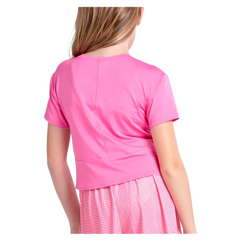 Girls' Peek-A-Bow Short Sleeve Tennis Top Taffy