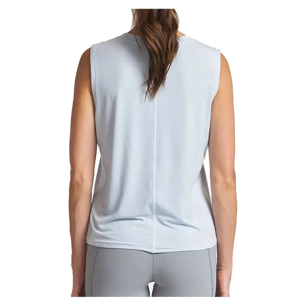 Women's Contrast Stitch Muscle Tennis Tank Bay Blue