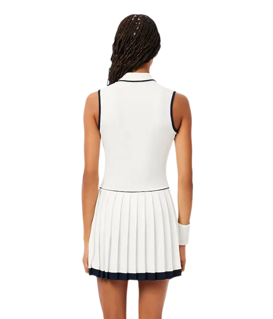 Vestido Lacoste Blanco/Azul Marino 2025