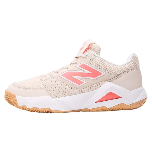 Women's Coco Delray B Width Tennis Shoes Bisque and Urgent Red