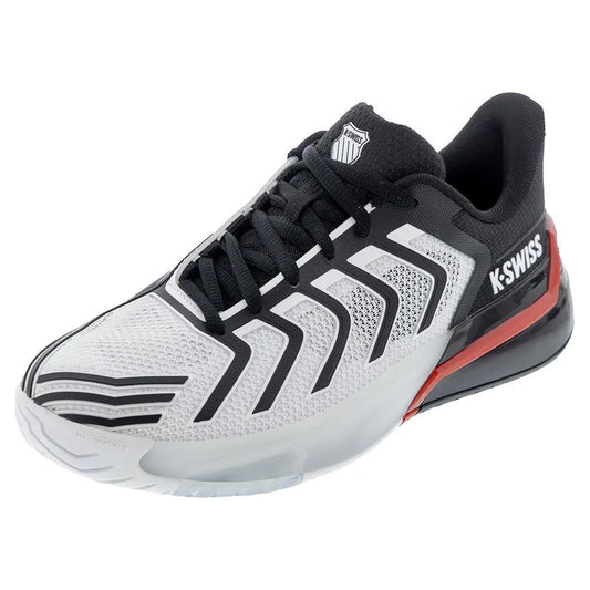 Men's Ultrashot 4 Tennis Shoes White and Black-Footwear-K-Swiss-04437-140S25-Tennis Express