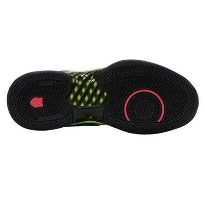 Men's Hypercourt Express 2 Tennis Shoes Black and Soft Neon Green