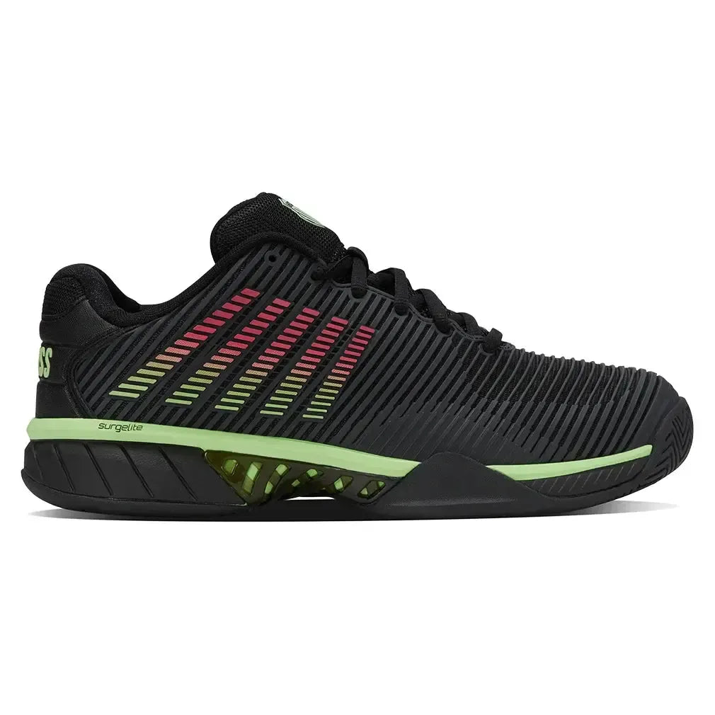 Men's Hypercourt Express 2 Tennis Shoes Black and Soft Neon Green