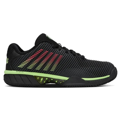 Men's Hypercourt Express 2 Clay Tennis Shoes Black and Soft Neon Green
