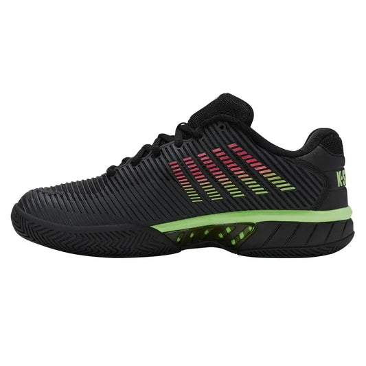Men's Hypercourt Express 2 2E Width Tennis Shoes Black and Soft Green