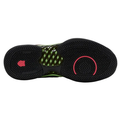 Men's Hypercourt Express 2 2E Width Tennis Shoes Black and Soft Green