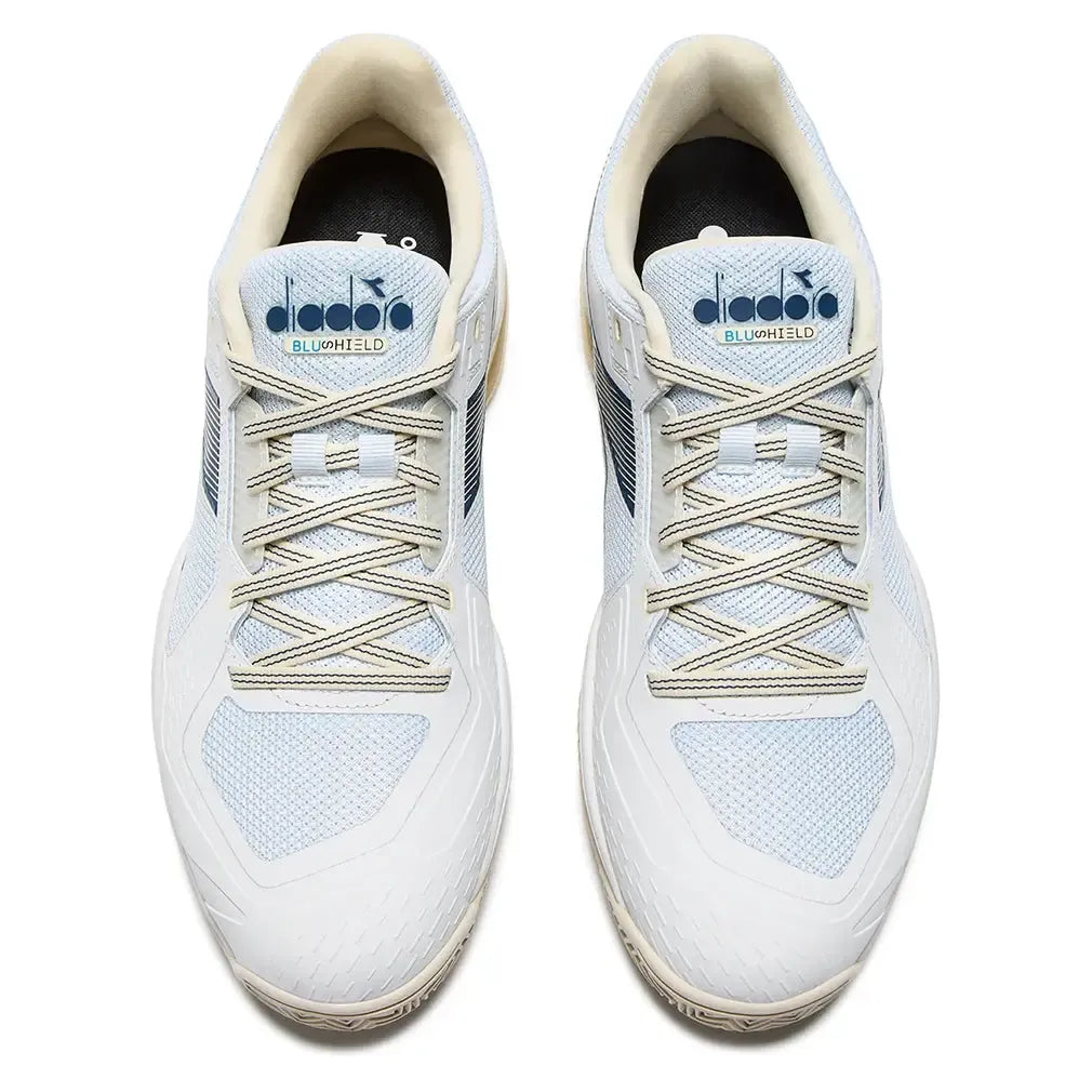 Men's Blueshield Torneo 3 Clay Tennis Shoes Whisper White and Ensign Blue