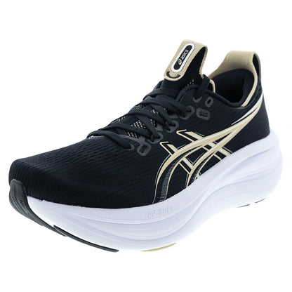 Men's Gel-Nimbus 28 Running Shoes Black and Feather Grey-Footwear-Asics-1011C127-002copy-Tennis Express