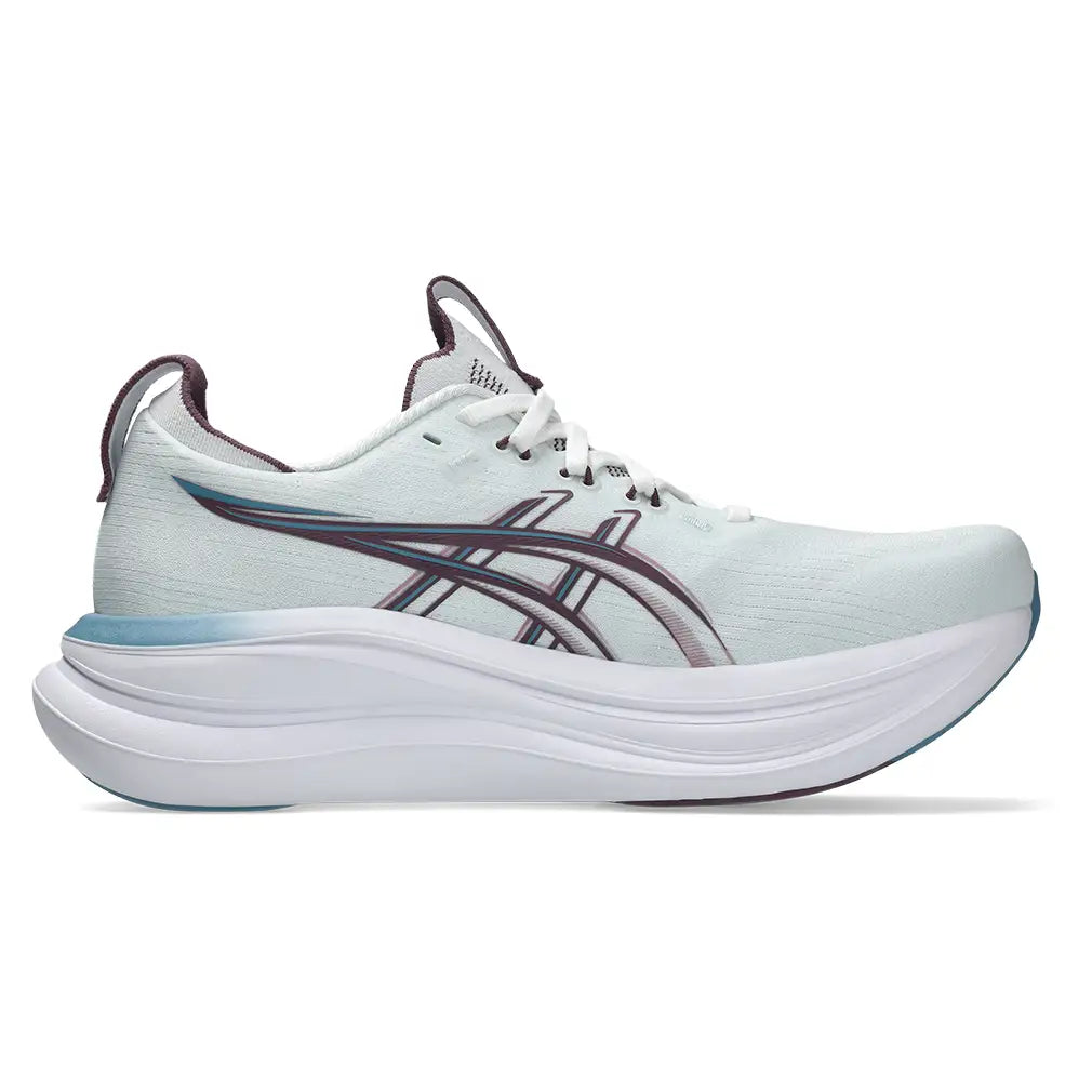 Women's Gel-Nimbus 28 Running Shoes Arctic Blue and Velvet Purple