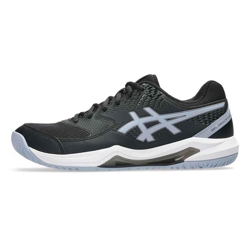 Men's GEL-Dedicate 8 Tennis Shoes Black and Grey Blue