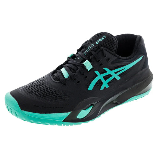 Men's GEL-Resolution X Tennis Shoes Black and Aurora Green-Footwear-Asics-6-BLACK/AURORA_GREEN, [current_file_name-Tennis Express
