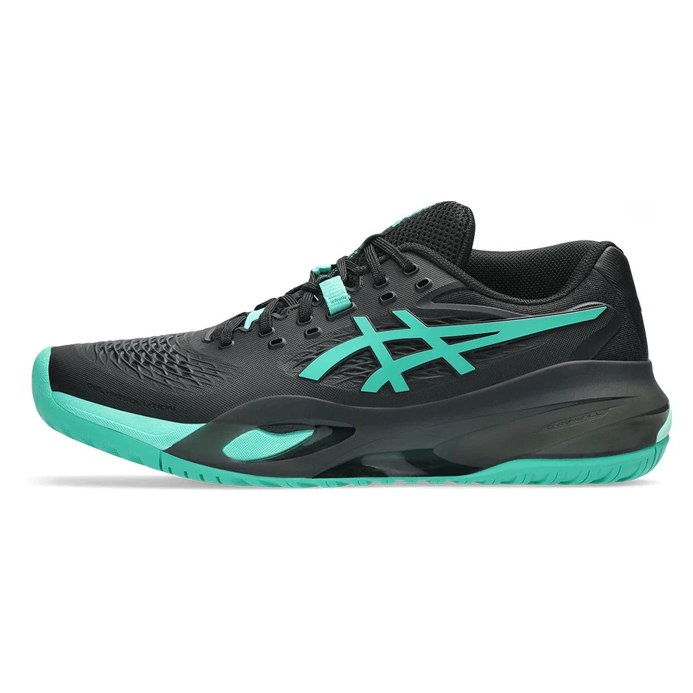 Men's GEL-Resolution X Tennis Shoes Black and Aurora Green
