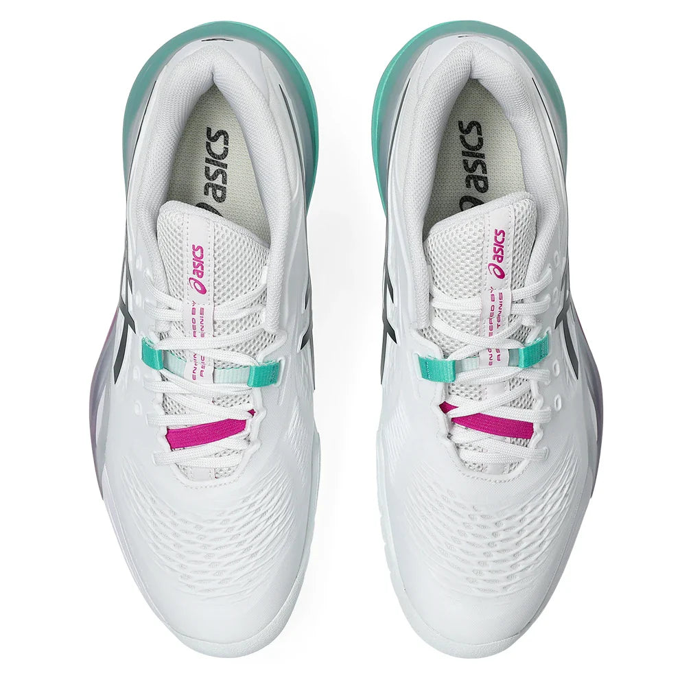 Men's GEL-Resolution X Tennis Shoes White and Aurora Green