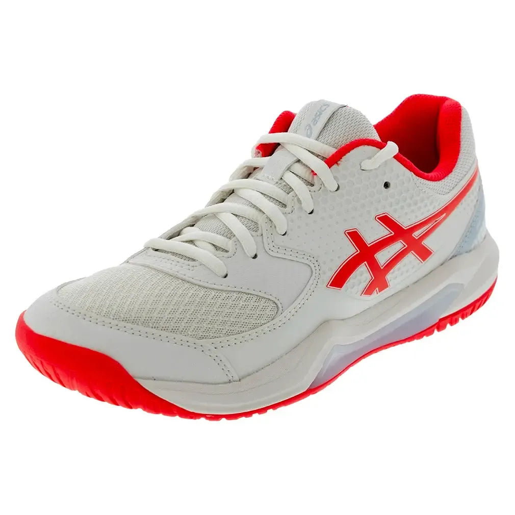 Women's GEL-Dedicate 8 Pickleball Shoes Cream and Flash Red-Footwear-Asics-1042A236-103F25copy-Tennis Express