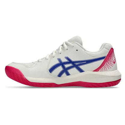 Women's GEL-Dedicate 8 Tennis Shoes Cream and Dark Cobalt