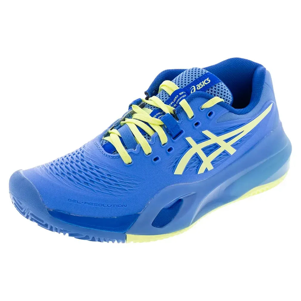 Women's GEL-Resolution X Clay Tennis Shoes Blue Coast and Huddle Yellow-Footwear-Asics-1042A277-400U25_copy-Tennis Express