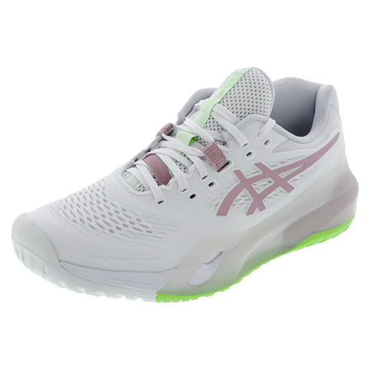 Women's GEL-Resolution X D Width Tennis Shoes White and Morganite-Footwear-Asics-6-WHITE/MORGANITE, [current_file_name-Tennis Express