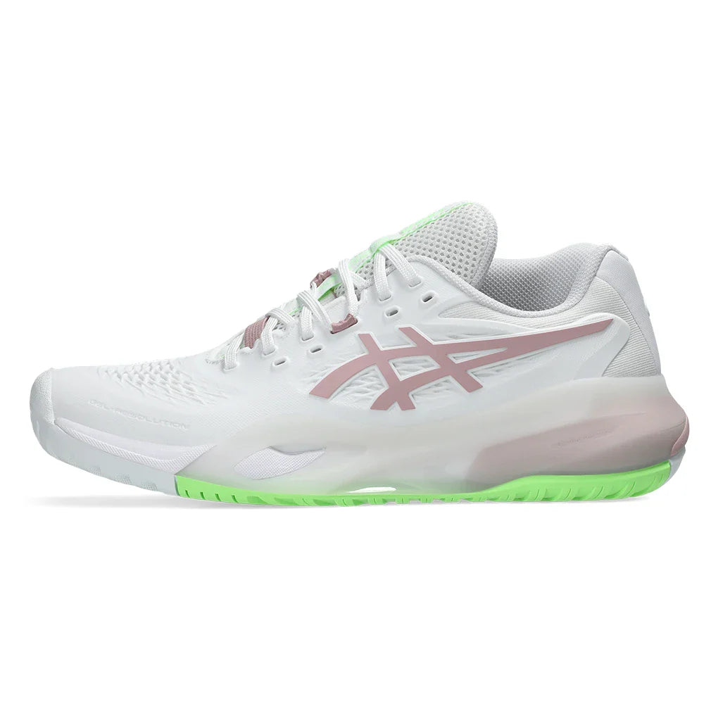 Women's GEL-Resolution X D Width Tennis Shoes White and Morganite