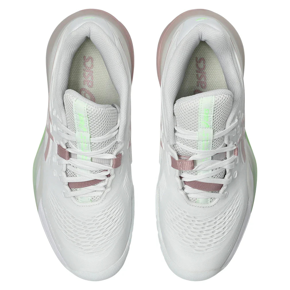 Women's GEL-Resolution X D Width Tennis Shoes White and Morganite
