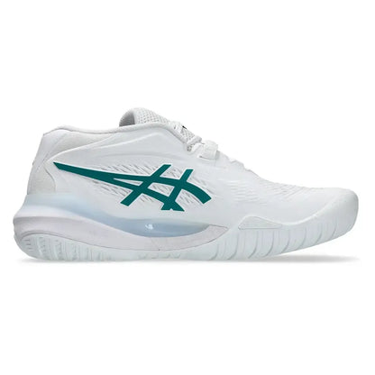 Women's GEL-Resolution X Tennis Shoes White and Pitch Green