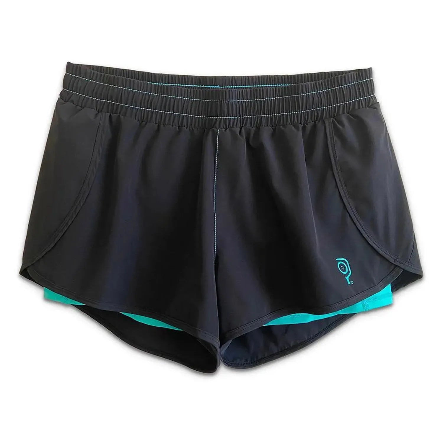 Women's 3 Inch Inseam 2-in-1 Split Pickleball Short-Apparel-Baddle-104968-BLACK-L-Tennis Express
