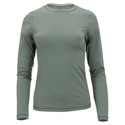 Women's UV Colors Long Sleeve Tennis Top Army-Apparel-Sofibella-105150-DEFAULT-L-Tennis Express