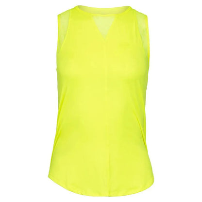 Women's LUV Chill Out Tennis Tank-Apparel-Lucky In Love-105242-710_NEON_YELLOW-L-Tennis Express