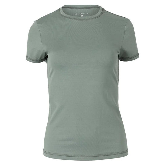 Women's UV Colors Short Sleeve Tennis Top Army-Apparel-Sofibella-105539-DEFAULT-L-Tennis Express