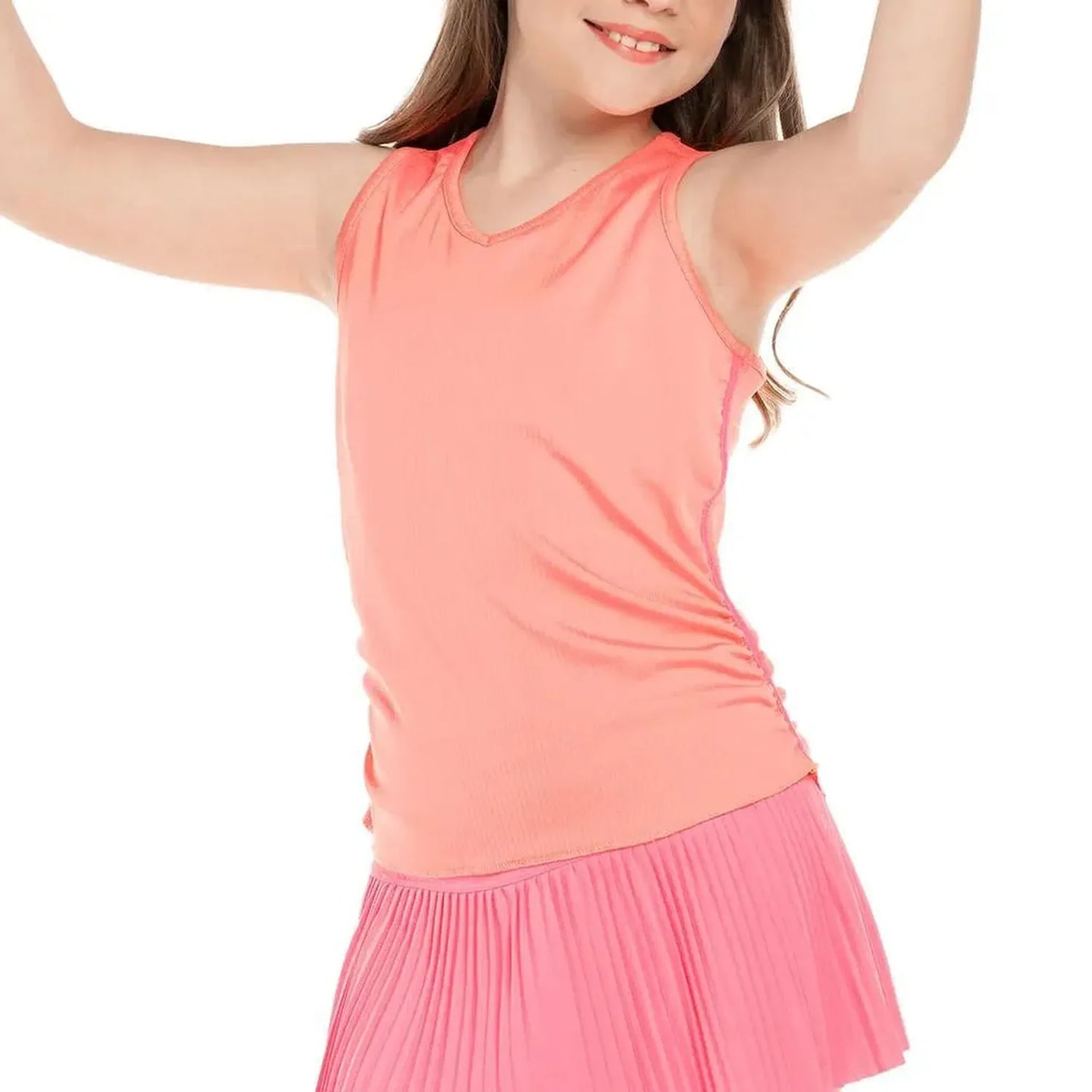 Girls' Lightweight Rib Tennis Tank Flamingo-Apparel-Lucky In Love-105593-DEFAULT-L-Tennis Express