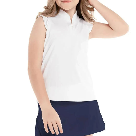 Girls' Pleat Me Up Tennis Tank-Apparel-Lucky In Love-105594-110_WHITE-L_dc7f30b6-a2e1-403a-9c44-e595ac547a0d-Tennis Express