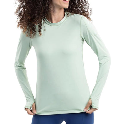 Women's 24/7 Long Sleeve Tennis Crew-Apparel-BloqUV-105677-SAGE-L_92651775-d97d-47a0-bdfa-0eb4c509c901-Tennis Express