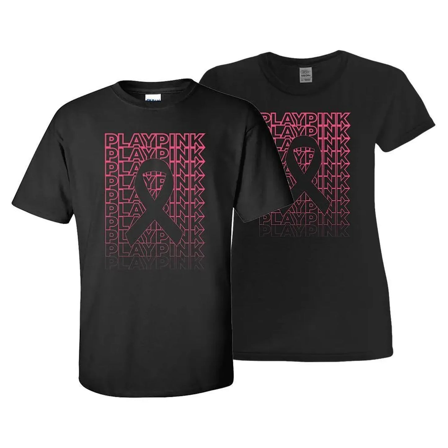 Women's Play Pink Tennis Tee Black (Size Small)