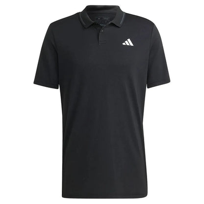 Men's Club Pique Tennis Polo Black-Apparel-Adidas-106246-DEFAULT-L-Tennis Express