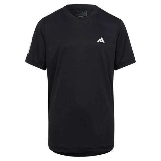 Boys' Club 3-Stripe Tennis T-Shirt Black-Apparel-Adidas-106431-DEFAULT-L-Tennis Express