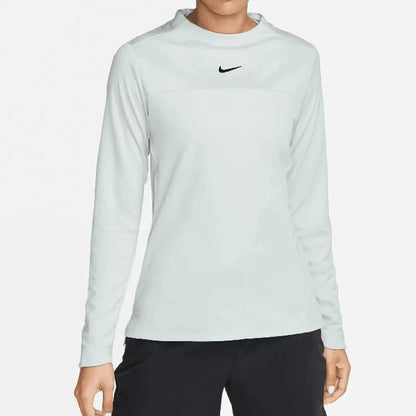 Women's Dri-FIT Club UV Tennis Crew Top-Apparel-Nike-106687-034_LT_SILVERBK-L-Tennis Express