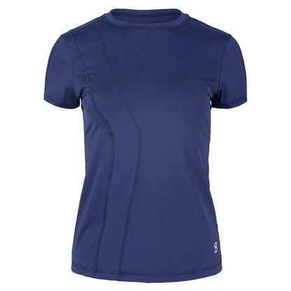 Women's Short Sleeve Tennis Top-Apparel-Sofibella-107016-NAVY-L-Tennis Express