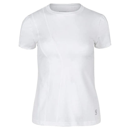 Women's Short Sleeve Tennis Top-Apparel-Sofibella-107016-WHITE-L-Tennis Express