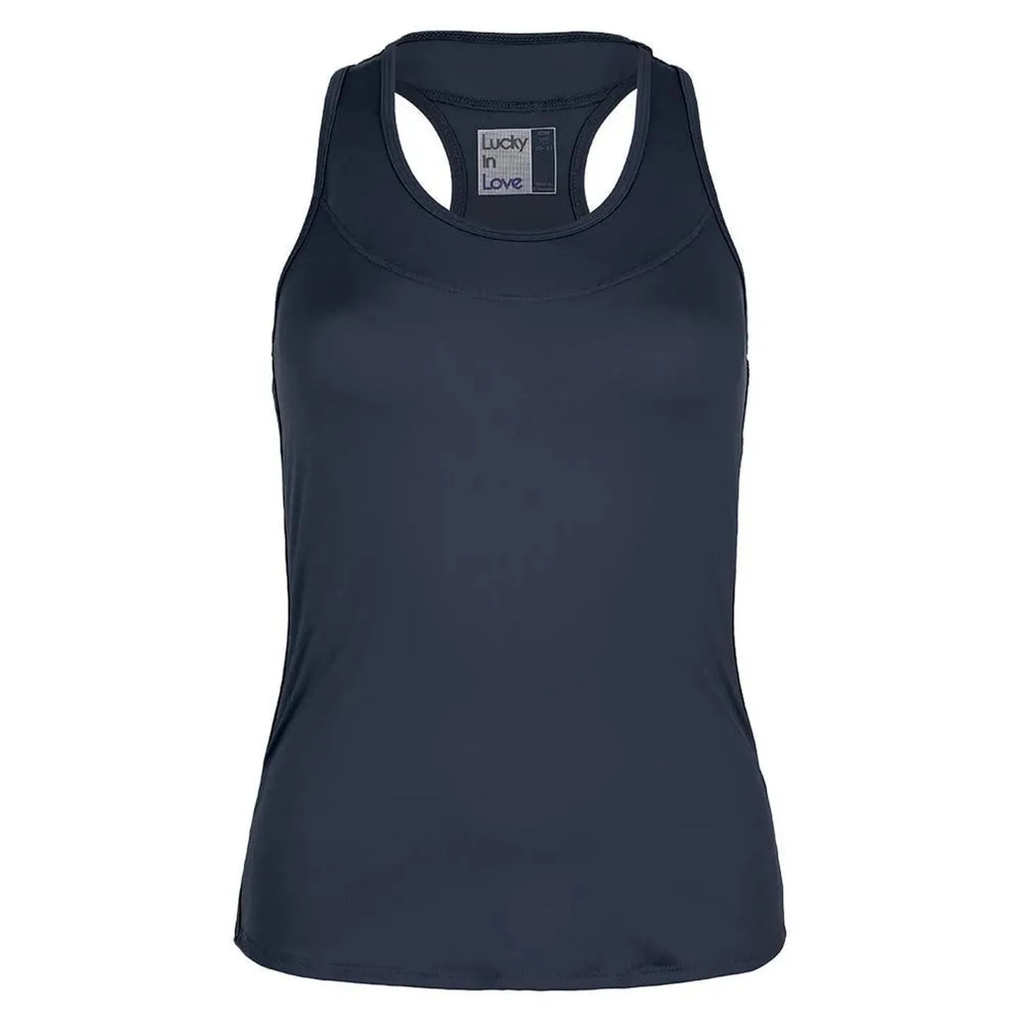 Women's Team Racerback Tennis Tank-Apparel-Lucky In Love-107807-433_NAVY-L-Tennis Express