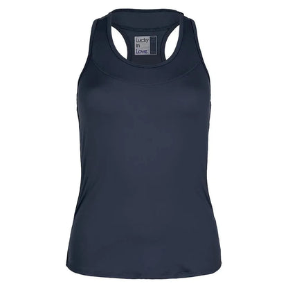 Women's Team Racerback Tennis Tank-Apparel-Lucky In Love-107807-433_NAVY-L-Tennis Express