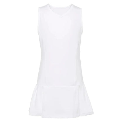 Girls' Essentials Pleated Tennis Dress-Apparel-Fila-108461-100_WHITE-L_b373f84a-ac7f-4077-b925-79bcb62348ca-Tennis Express