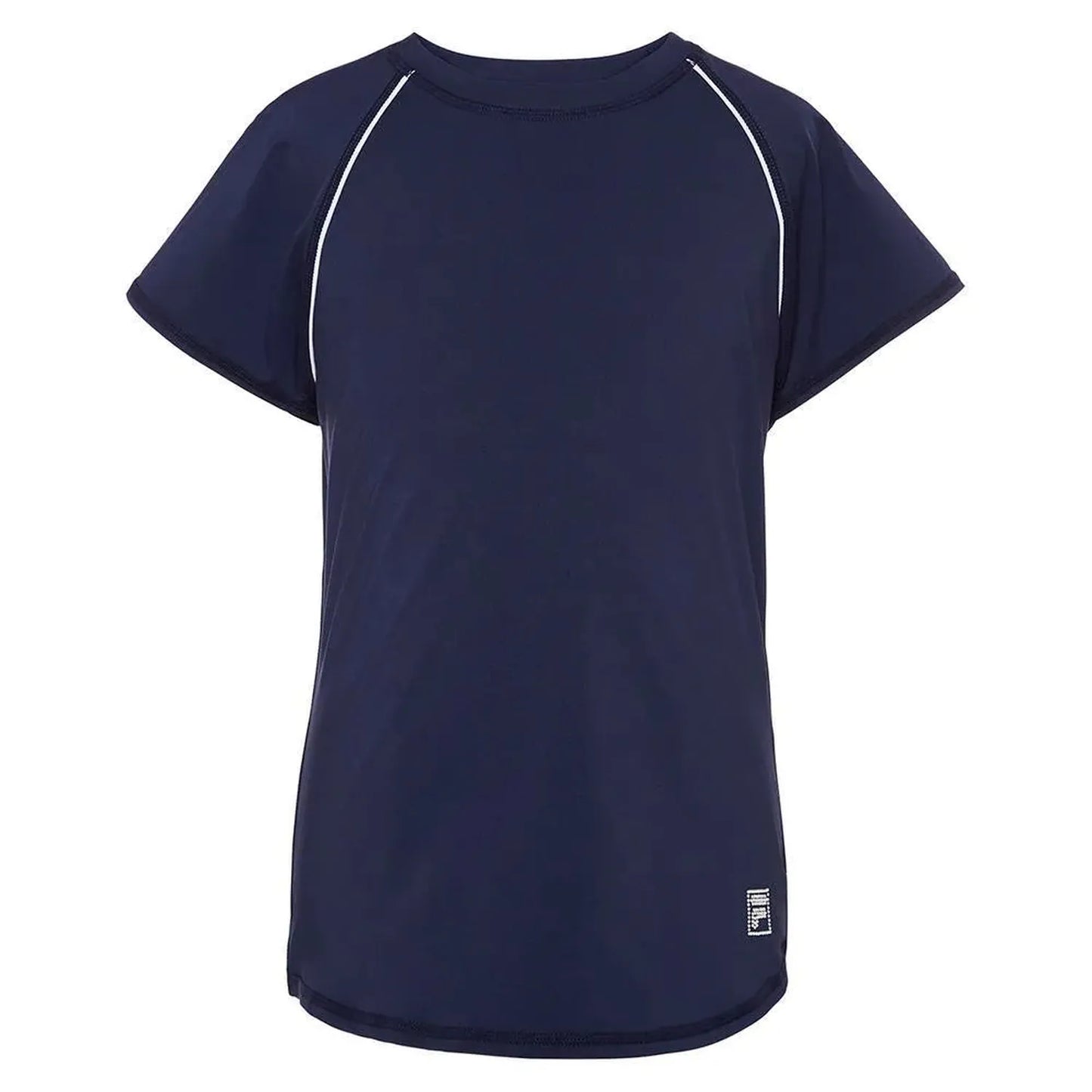 Girls' Essentials Short Sleeve Tennis Top-Apparel-Fila-108467-412_FILA_NAVYWT-L-Tennis Express