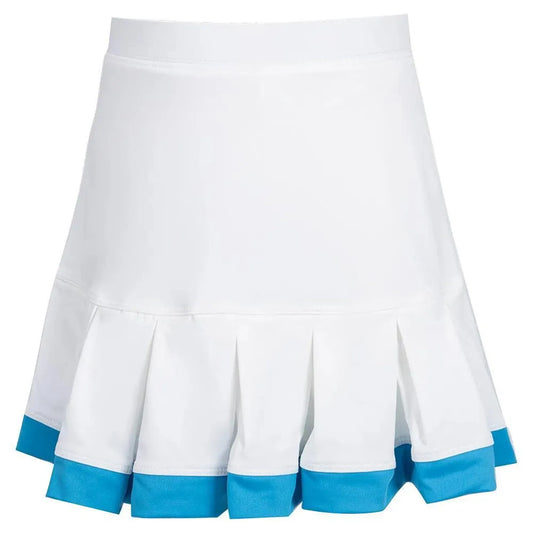 Girl's Pleat Tennis Skort with Trim White-Apparel-Little Miss Tennis-108519-DEFAULT-L-Tennis Express