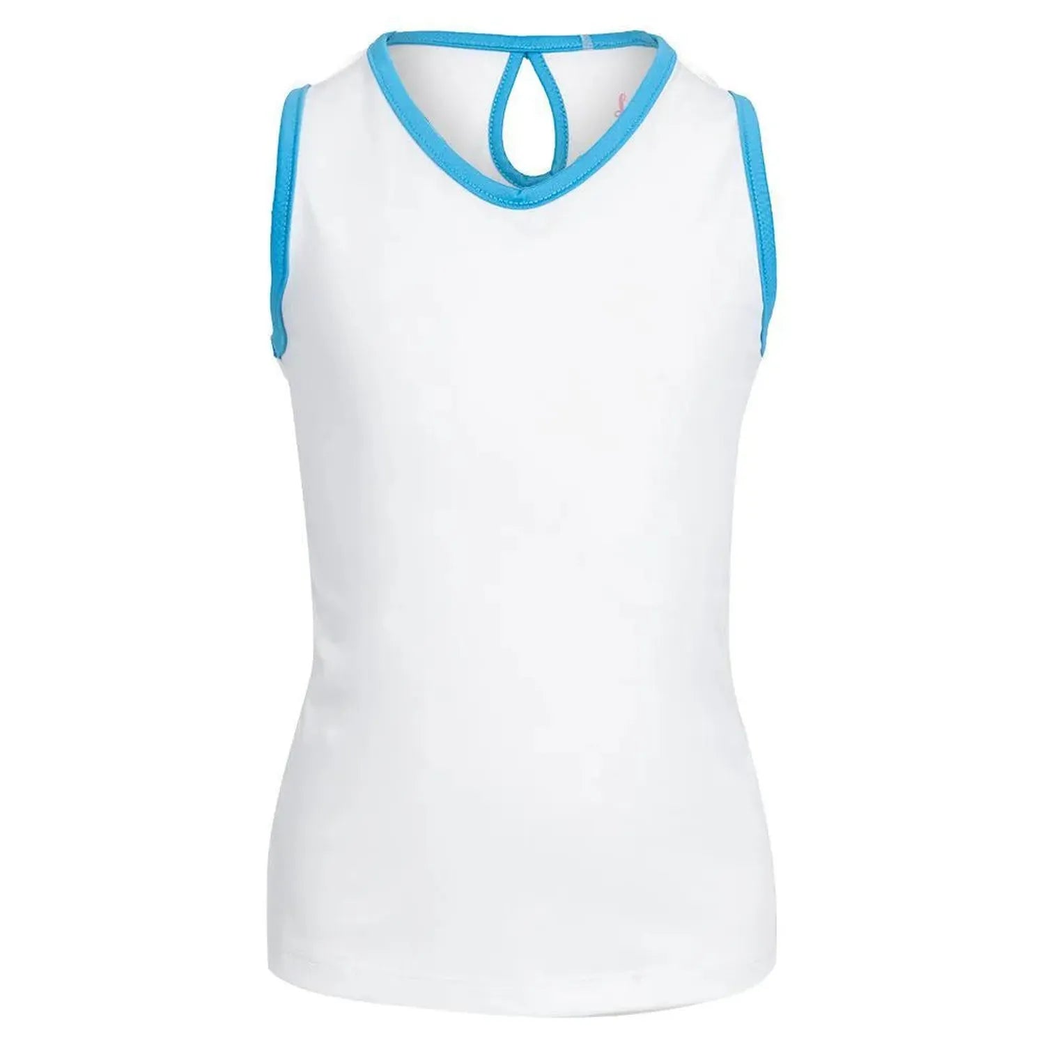 Girl's Keyhole Back Tennis Tank White-Apparel-Little Miss Tennis-108521-DEFAULT-L-Tennis Express