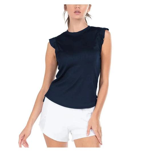 Women's Bring It On Rib Tennis Tank-Apparel-Lucky In Love-110073-401_MIDNIGHT-L-Tennis Express