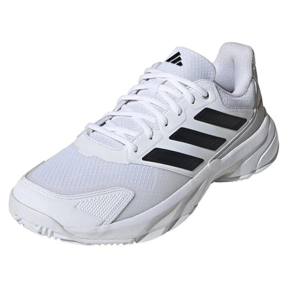 Men's CourtJam Control 3 Tennis Shoes White and Gray-Footwear-Adidas-110270-DEFAULT-L-Tennis Express