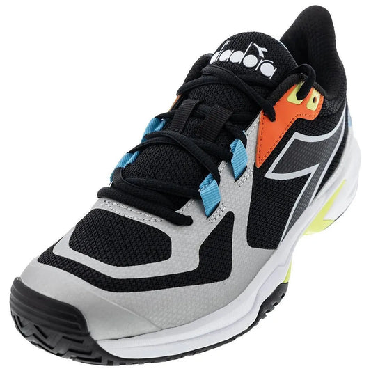 Men's Trofeo 2 AG Pickleball Shoes Black and Silver-Footwear-Diadora-111002-DEFAULT-L-Tennis Express