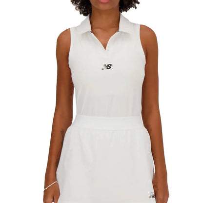 Women's Collared Tournament Tennis Tank White-Apparel-New Balance-111020-DEFAULT-L-Tennis Express