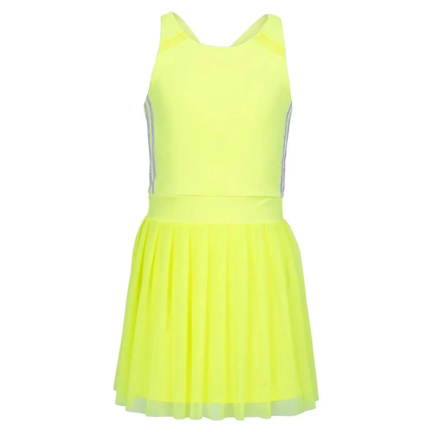 Girls' Game Time Tennis Dress Neon Yellow-Apparel-Lucky In Love-111308-DEFAULT-L-Tennis Express