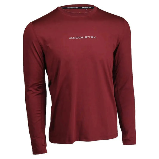 Men's Performance Long Sleeve Tennis Top-Apparel-Paddletek-111584-POMEGRANATE-L-Tennis Express
